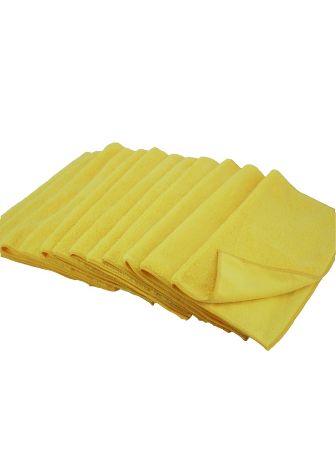 REVE 12-Piece Microfiber Towel Set Yellow 40 x 40 cm NA001 - Image 1